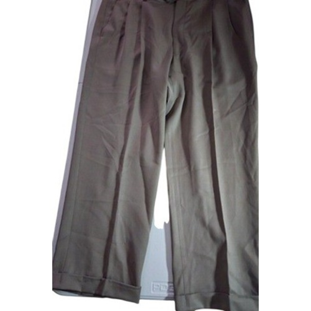 Brooks Brothers Dress Pants Mens 38x25 Brown 346 Pleated 100% Wool Cuffed